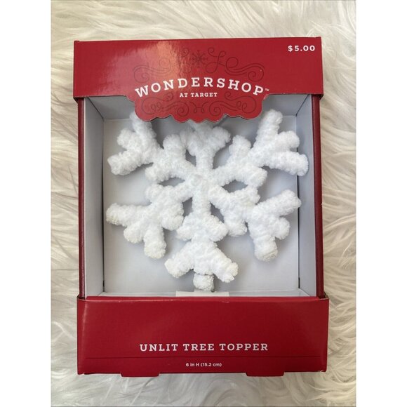 Wondershop Target Unlit Tree Topper 6 “ White Snowflake - Picture 3 of 8